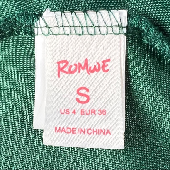 Romwe Green Velour Bell Sleeve Dress - Picture 6 of 6